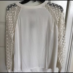 LOFT Tops - Loft blouse with lace sleeves LOFT Tops - Loft blouse with lace sleeves
